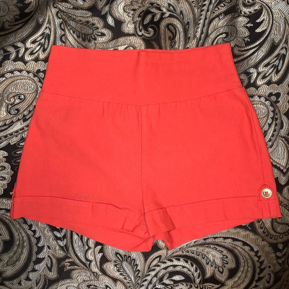 Valia High waisted Coral/Orange shorts! - Picture 2 of 6